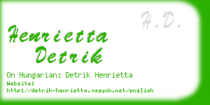 henrietta detrik business card